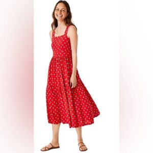 Ann Taylor Red Floral Maxi Dress